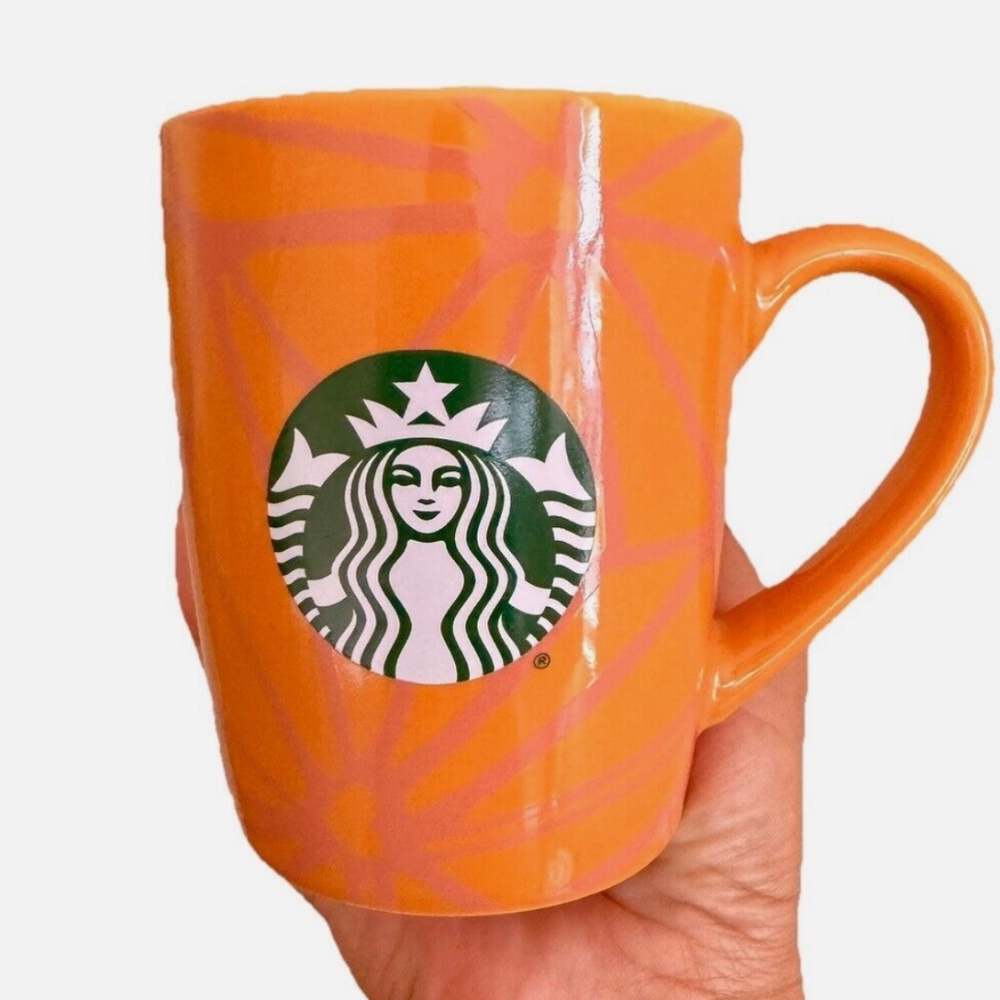 Starbucks Sunshine Mug Yellow Pink Ceramic 14 oz Limited Edition Coffee Cup